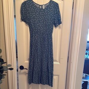 Green/Blue Floral Women's Dress